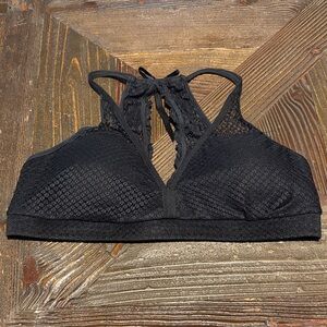 Black Fuchsia by Secret Lace LLC Chic Black Lace Halter Bralette